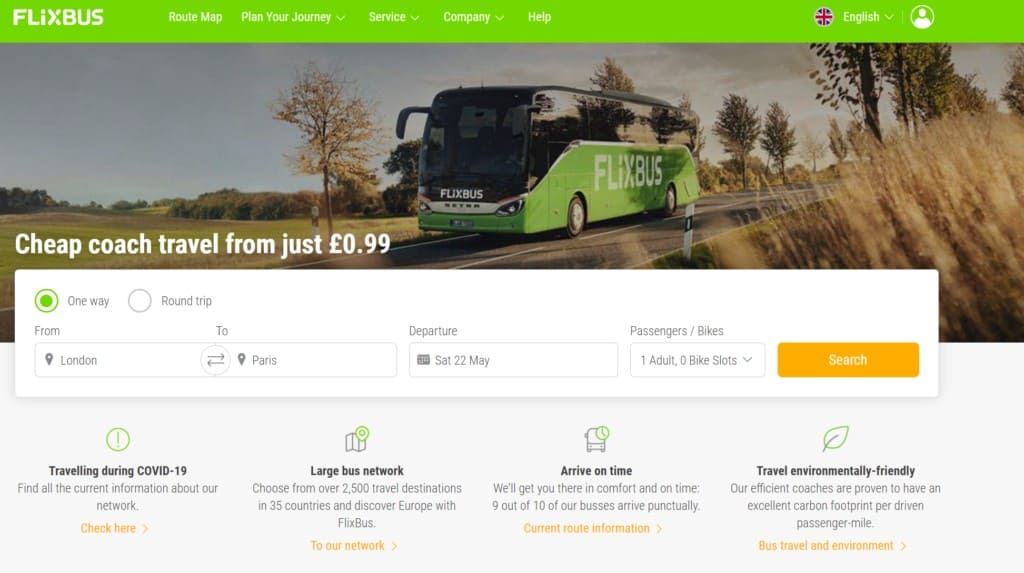 flixbus travel app