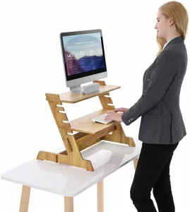 bamboo desk stand riser home office