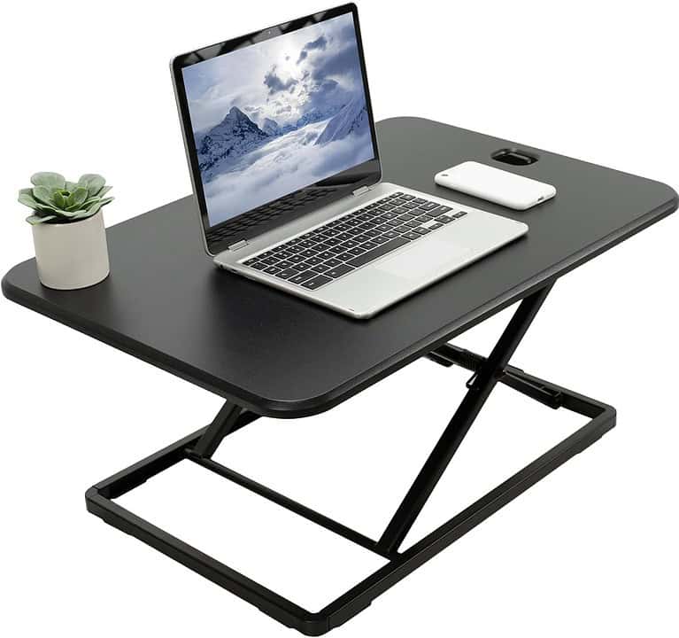 VIVO Ultra-Slim Single Top Height Adjustable Standing Desk Riser