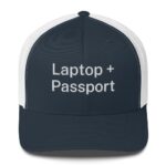 laptop + passport front facing