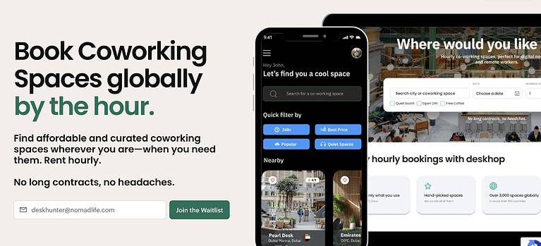 deskhop work coworking space booking platform